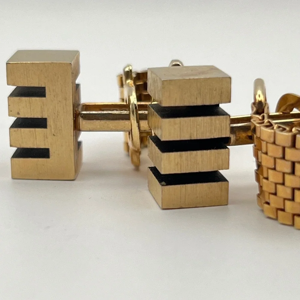 Vintage Foster Gold‎ Tone Cufflinks Retro MCM